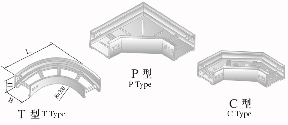 XQJ-LQJ-02AT、P、C型铝合金水平弯通桥架