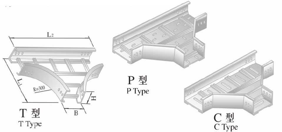 XQJ-LQJ-03AT、P、C型铝合金水平三通桥架